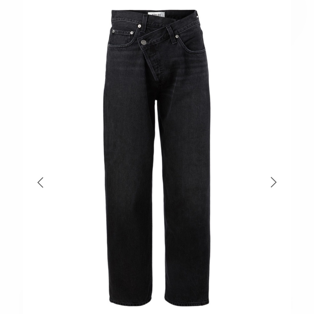 AGOLDE Criss Cross Straight Jean in Savage – Black